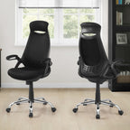 Contemporary Office Chair, Adjustable Height, Swivel, Ergonomic with Armrests, Black Mesh, Chrome Metal, Modern Design for Wo