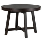 Gia Round Extendable Dining Table with 16' Leaf Wood, Espresso - Grand Goldman Shop