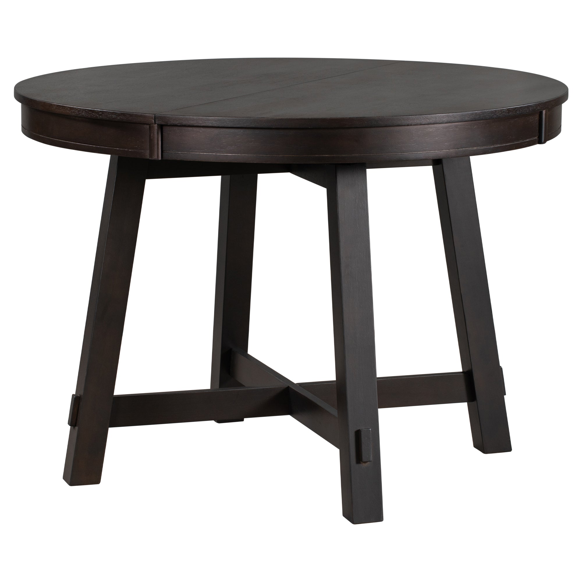 Gia Round Extendable Dining Table with 16' Leaf Wood, Espresso - Grand Goldman Shop