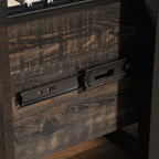 File Pedestal with Smooth-Glide Drawer, Dark Oak finish | Premium Home Decor - Grand Goldman