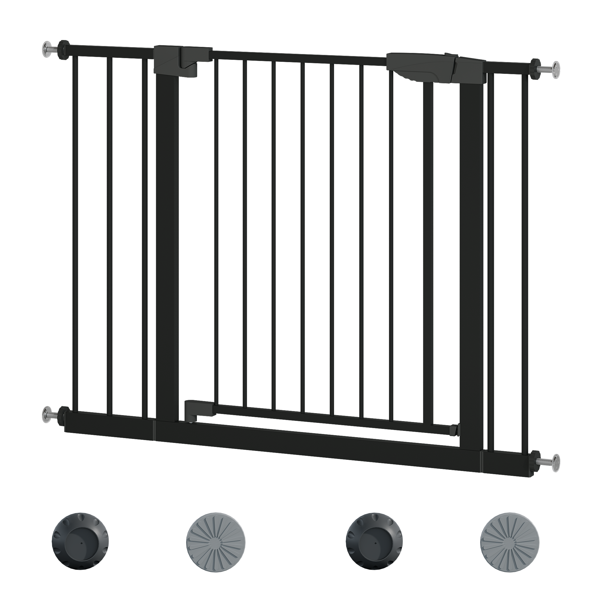 29.5-45.3' Wide Baby Gate with wall protector for Stairs, Dog Gate Indoor for Doorways, No Drilling Pressure Mounted Pet Gate