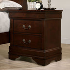 1pc Nightstand Cherry Finish Louis Philippe Solid wood English Dovetail Construction Antique Nickle Hanging Pulls - Grand Goldman Shop