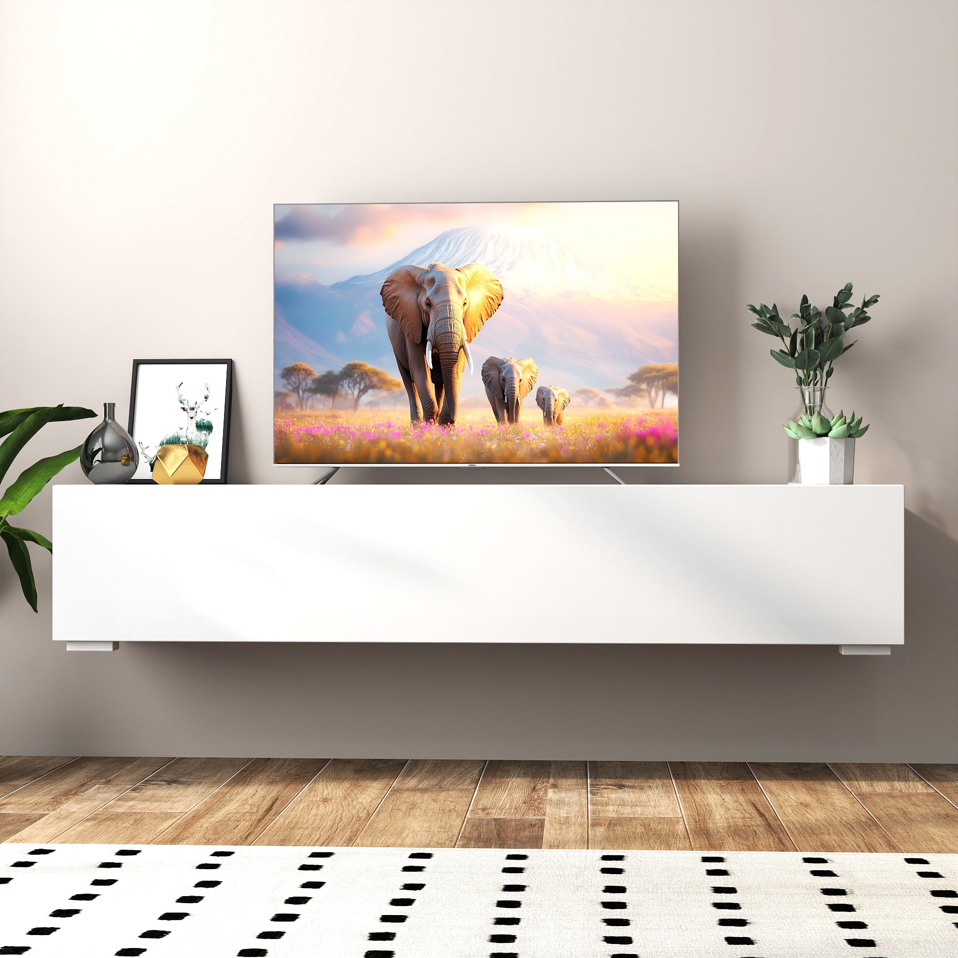 Modern Entertainment Center with Storage   Media Console for Living Room - Grand Goldman Shop