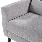 Modern Accent Chair Chenille Arm Chairs for Living Room Upholstered Comfy Soft Padded Lounge Chair with Pillow Solid Wood Leg Gray - Grand Goldman Shop