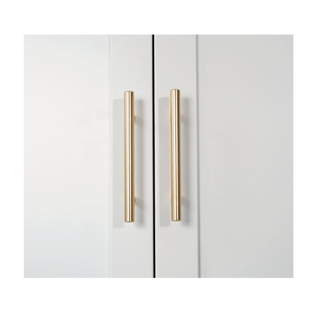 71'' 2 Shapely Doors Cabinet, Metal Storage Cabinet with Doors and Adjustable Shelves, for Bedroom, Living Room, Kitchen (White) - Grand Goldman Shop