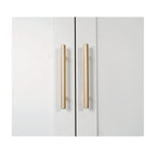 71'' 2 Shapely Doors Cabinet, Metal Storage Cabinet with Doors and Adjustable Shelves, for Bedroom, Living Room, Kitchen (White) - Grand Goldman Shop