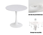 White Round Table, Modern Dining Table, MDF Top and Steel Base Tulip Round Kitchen Table, Mid Century Coffee Table for Living Room 24 Inch, Oval Dining Table - Grand Goldman Shop