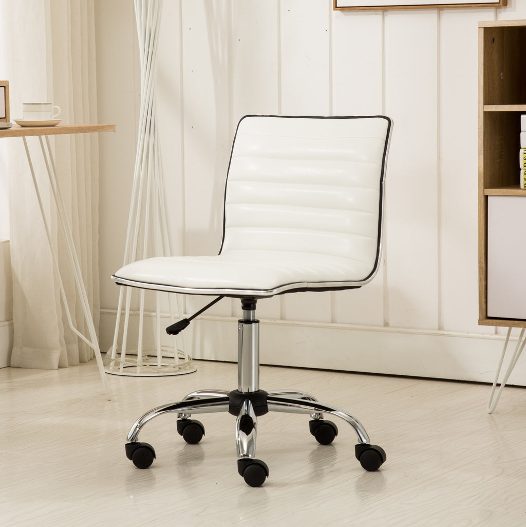Fremo Chromel Adjustable Air Lift Office Chair, White | Premium Home Decor - Grand Goldman