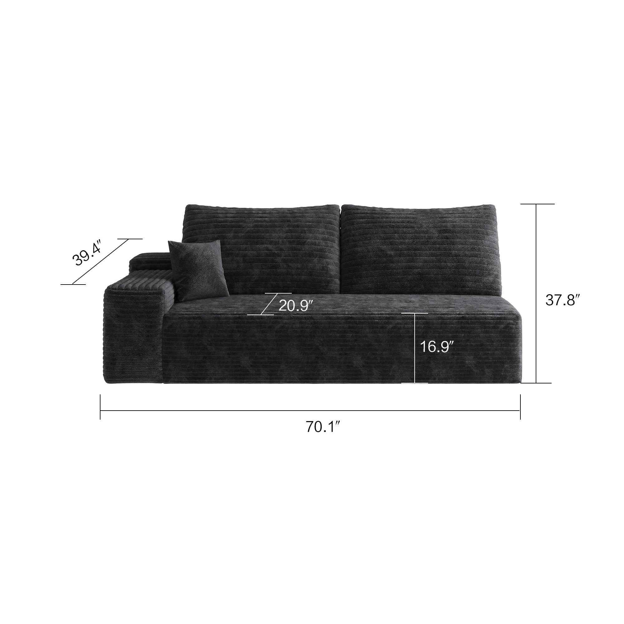 Y119-3SEAT-RIGHT-BLACK - Grand Goldman Shop