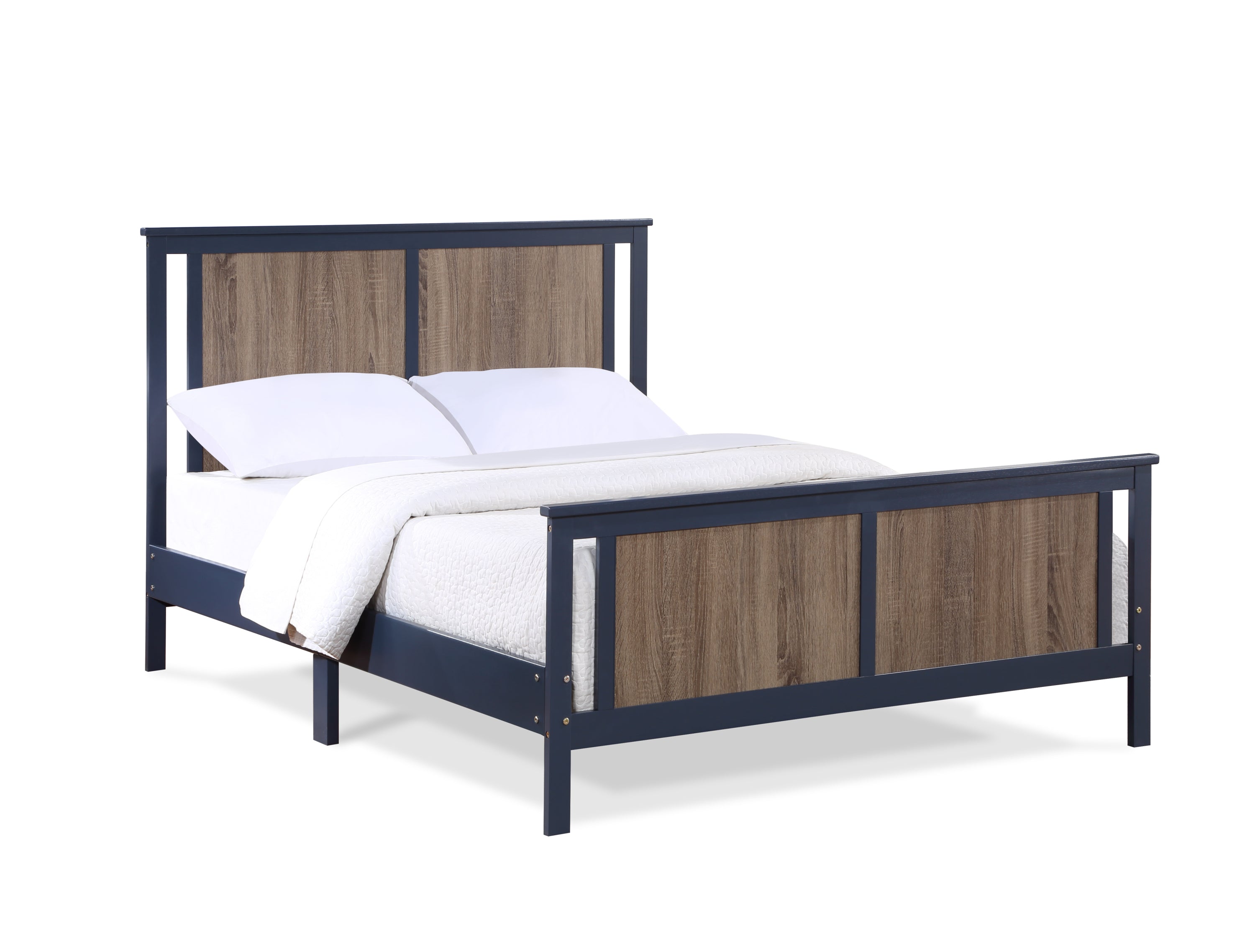 Connelly Full Bed Midnight Blue/Vintage Walnut - Grand Goldman