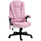 HOMCOM 6 Point Vibrating Massage Office Chair with Heat, Linen High Back Executive Office Chair with Reclining Backrest, Padd