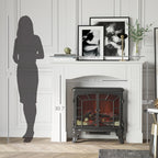 HOMCOM Modern Fireplace Mantel, Surround Mantels for Fireplace with Decorative Pattern Interior Width 29' White - Grand Goldman Shop