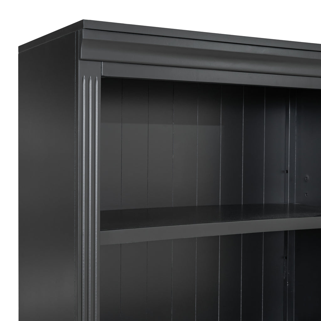 83.4' Tall Wood Bookcase with light strip,5-Tier Decor Bookshelves with Adjustable Shelves,Storage Organizer for CDs/Books/Mo