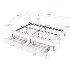 Black Velvet Upholstered Platform Bed Frame with 2 Storage Drawers and Adjustable Sofa Bed, Full Size - Grand Goldman Shop