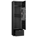 Stylish 4 Gun Safe, Long Gun Cabinet for Rifles and Pistols, Quick Access Rifle Safe with 2 Ammo Slots, 2 Pistol Pockets & 2 