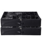 Sturdy Under Bed Shoe Storage Organizer, Set of 2, 32 Compartments, Underbed Shoes Closet Storage Solution with Clear Window, Breathable, L31.5'x W23.6'x H5.9', Black - Grand Goldman Shop