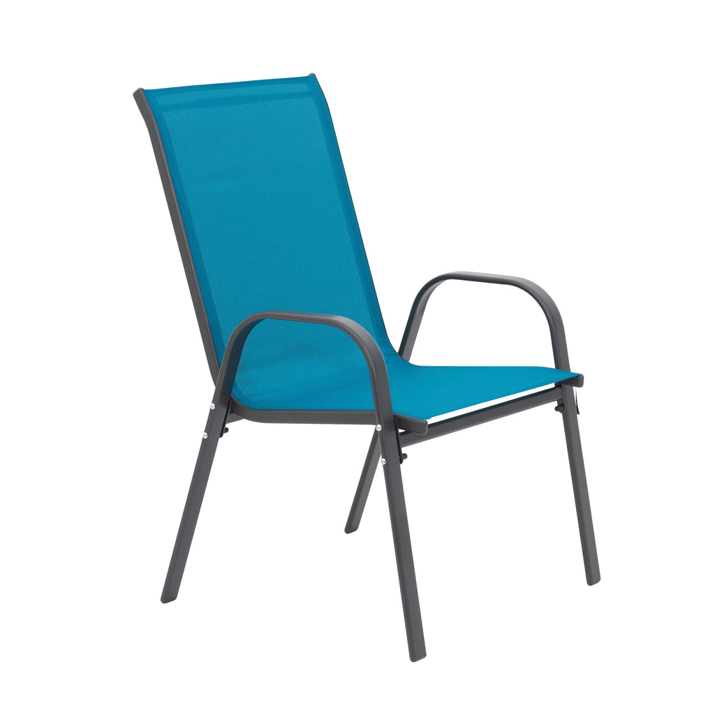 6Piece Patio Chairs, Outdoor Camping Chairs with Breathable Textilene Fabric, Set of 6 Garden Chairs with Armrest High Backre