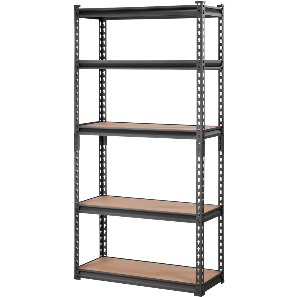 Storage Shelving Unit, 5-Tier Adjustable, 2000 lbs Capacity, Heavy Duty Garage Shelves Metal Organizer Utility Rack, Black, 30' L x 12' W x 60' H for Kitchen Pantry Basement Bathroom Laundry - Grand Goldman Shop