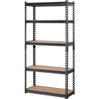 Storage Shelving Unit, 5-Tier Adjustable, 2000 lbs Capacity, Heavy Duty Garage Shelves Metal Organizer Utility Rack, Black, 30' L x 12' W x 60' H for Kitchen Pantry Basement Bathroom Laundry - Grand Goldman Shop