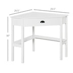 HOMCOM Corner Desk, Triangle Computer Desk with Drawer and Storage Shelves for Small Spaces, Home Office Workstation for Livi