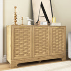 Storage Cabinet with 3 Doors, Wood Sideboard Buffet Storage with Adjustable Shelf, Anti-tip Kit Accent Cabinet for Living Room, Hallway, Entryway, Dining Room, Bedroom - Grand Goldman Shop