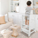 ECOMEX Toddler Standing Tower for Kitchen, Step Stool for Kid's Adjustable Height Learning Stool, Removable Anti-Drop Safety 