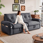 W3820S00027, a 77-inch convertible sofa bed, and a 2-in-1 piece suitable for both sitting and lying. Made of cloud-like fabric, it is applicable to living rooms, bedrooms and apart - Grand Goldman Shop