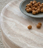 35.43'' Faux MARS Pattern Coffee Tables for Living Room Round Tea Faux Travertine Textured  table for Living Room, No Need Assembly. - Grand Goldman Shop