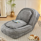 [VIDEO provided] Human Dog Bed ,Lazy Sofa Couch ,5 Adjustable Position,sit,sleep,fold,suit to put in bedroom, living room ,Space Saving Design,Gray - Grand Goldman Shop