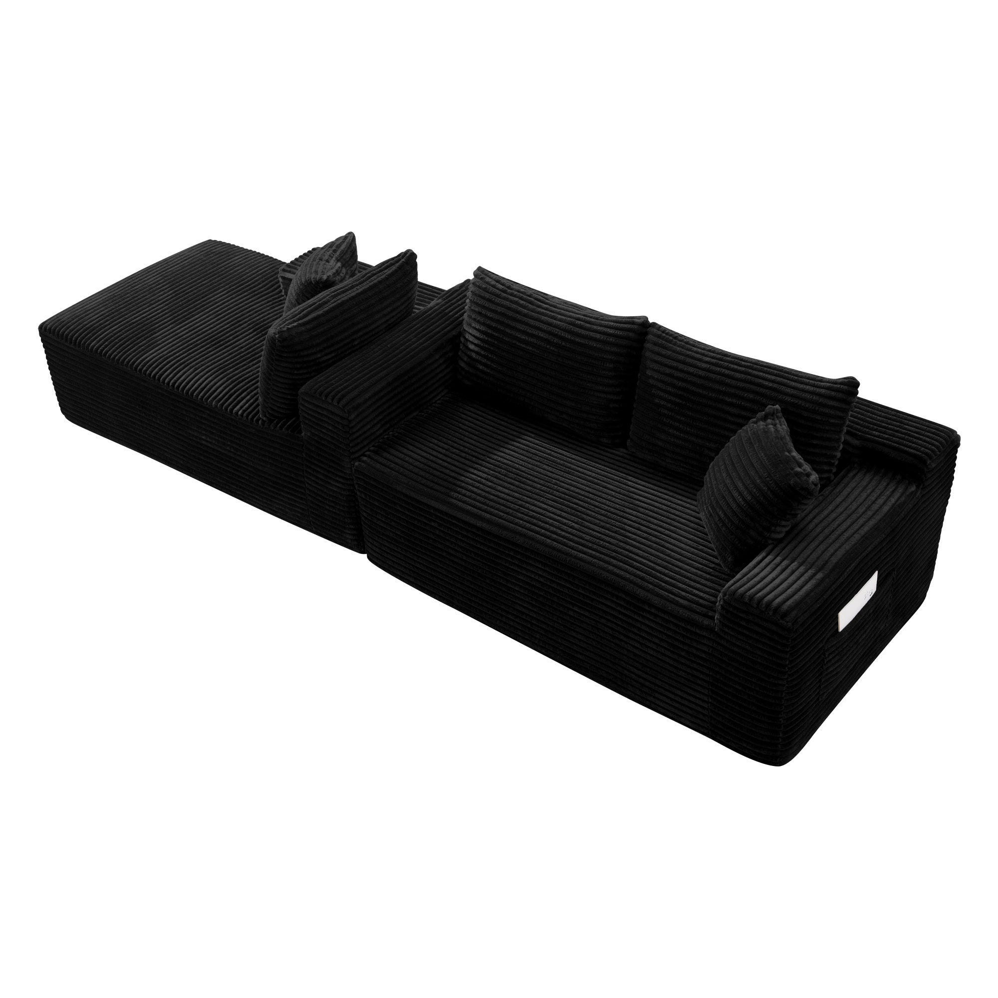 106.3' Cloud Modular Sectional Sofa Couch with L-Shape Chaise, Modern Minimalist Upholstered Couches for Living Room Bedroom, Deep Seat Corner Couch, No Assembly Required - Grand Goldman Shop