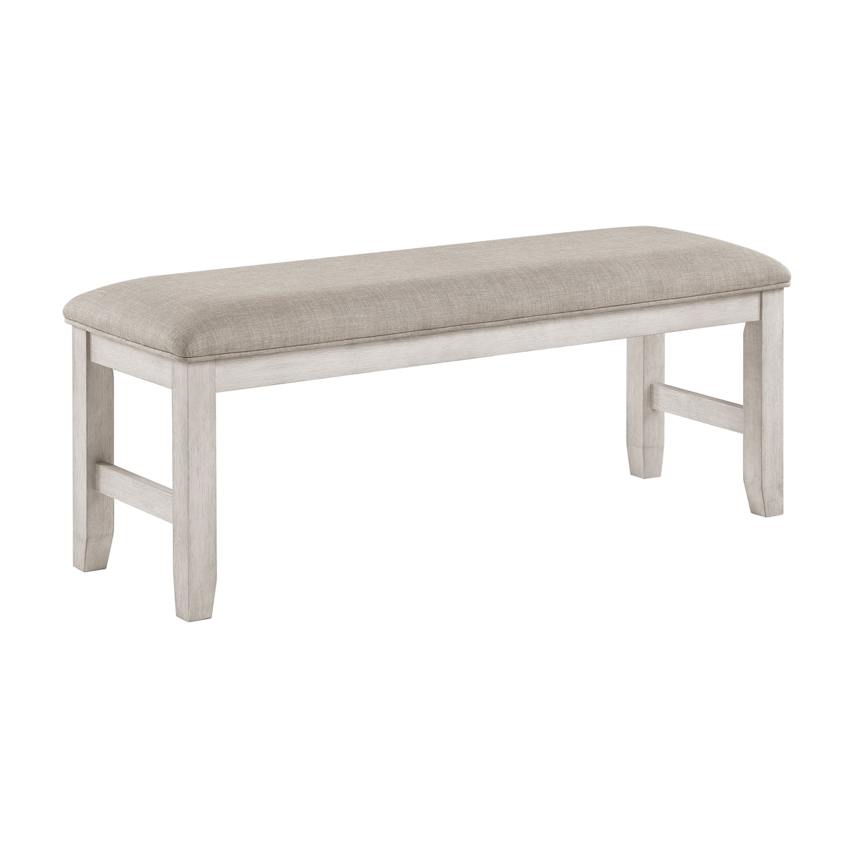 Modern Farmhouse Dining Bench Antique White Finish Upholstered Seat Wooden Furniture 1pc - Grand Goldman Shop