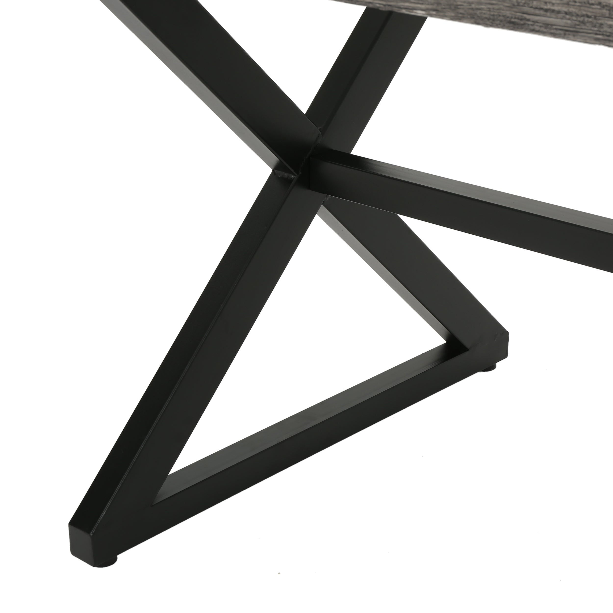 Rolando Outdoor Aluminum Dining Table with Steel Frame, Grey / Black - Grand Goldman Shop