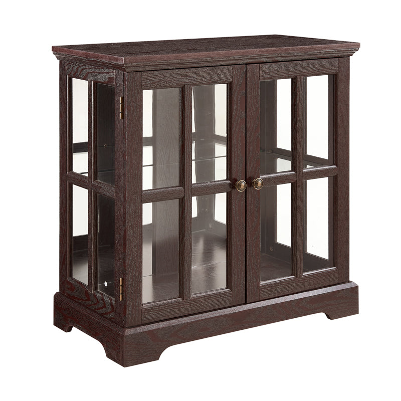 LED Curio Display Cabinet,Antique Display Cabinet with Adjustable Shelves,Retro Design Quality Showcase with Lattice Doors Elegant Bookcase and Storage Cabinet for Home Decor and Organization CHE - Grand Goldman Shop