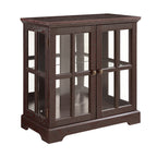 LED Curio Display Cabinet,Antique Display Cabinet with Adjustable Shelves,Retro Design Quality Showcase with Lattice Doors Elegant Bookcase and Storage Cabinet for Home Decor and Organization CHE - Grand Goldman Shop