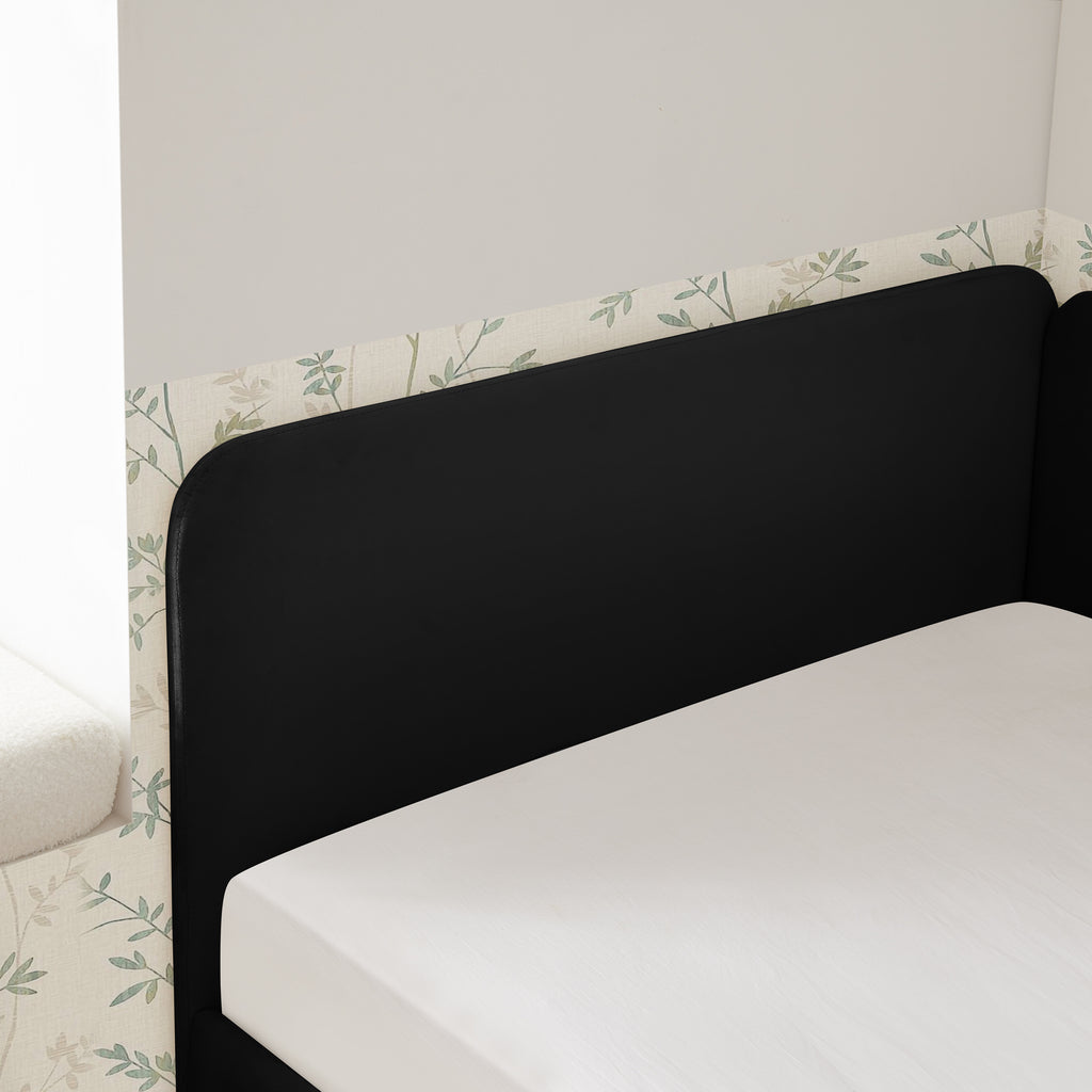 Black Velvet Twin Upholstered Platform Bed Frame with 2 Storage Drawers and Adjustable Sofa Bed - Grand Goldman Shop