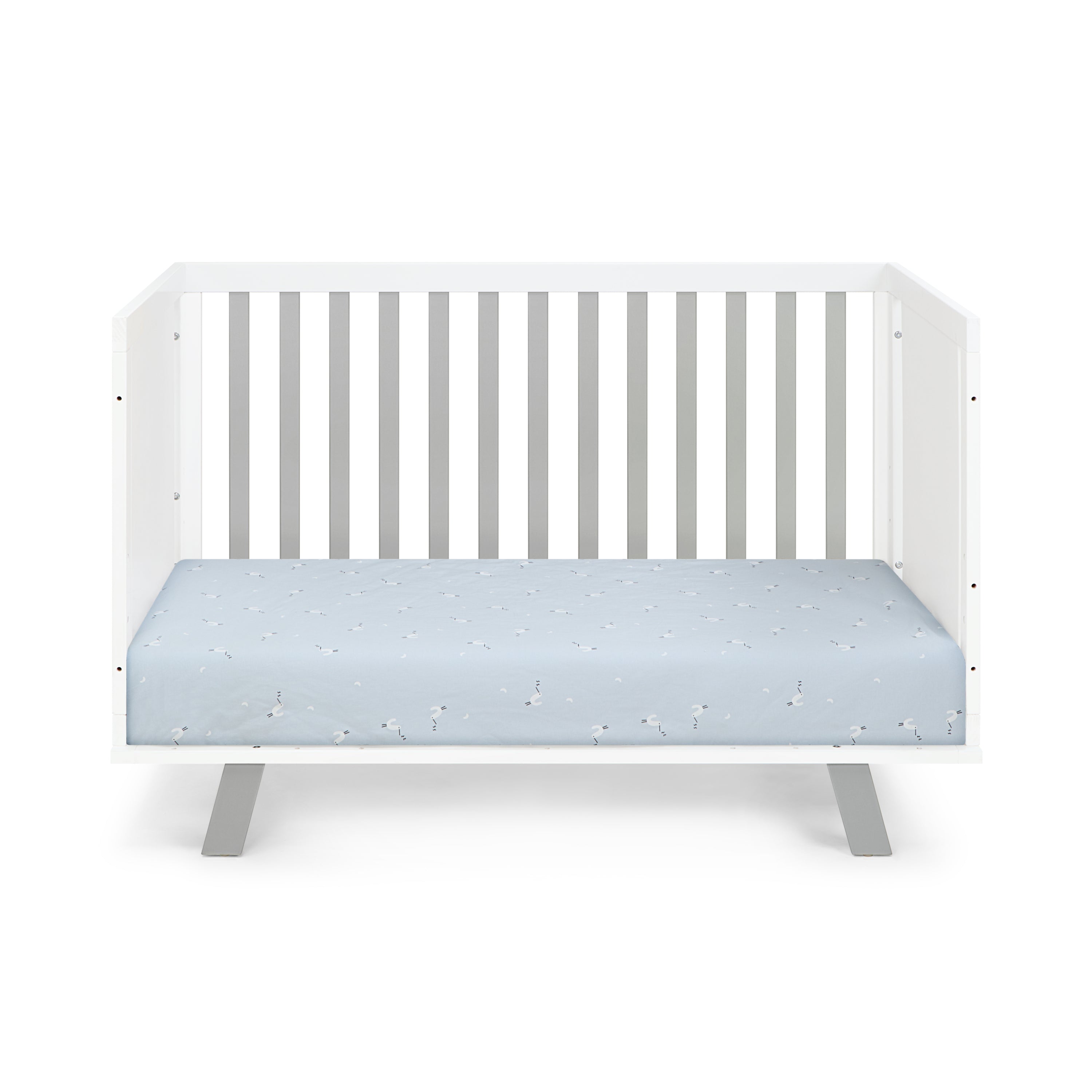 Livia 3-in-1 Convertible Island Crib White/Gray - Grand Goldman