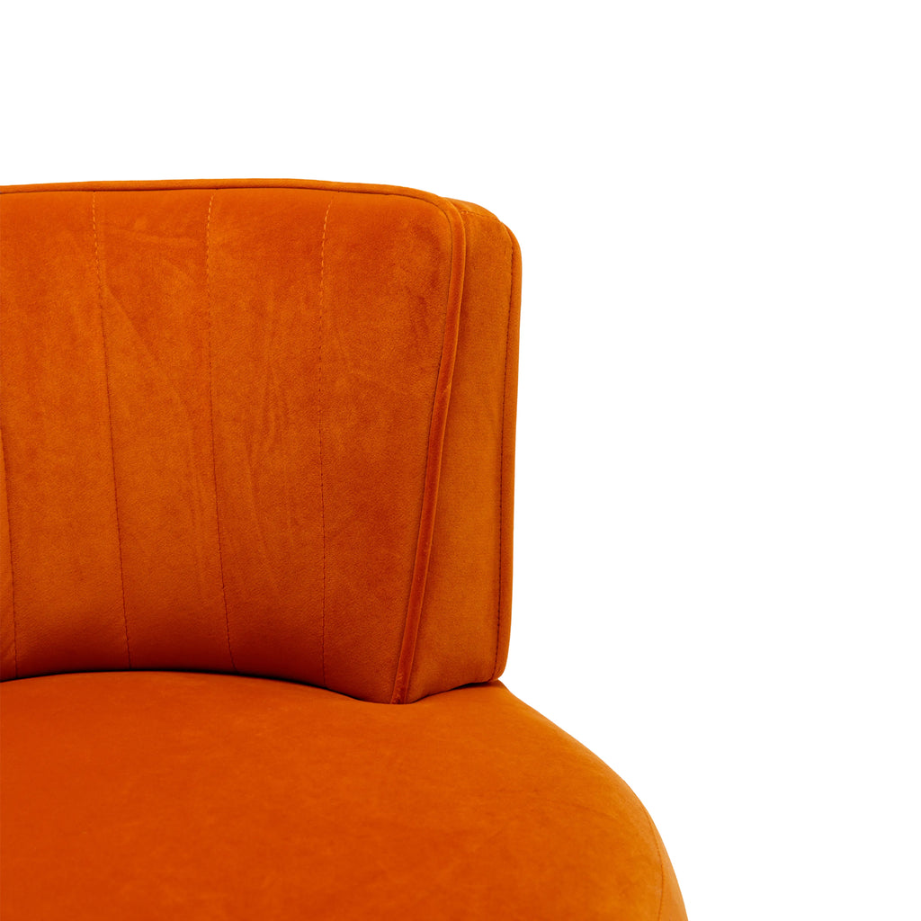 360 Degree Swivel Cuddle Barrel Accent Sofa Chair, Fluffy Velvet Round Armchair, Orange, 25.20'' x 25.59'' x 26.38'' - Grand Goldman Shop