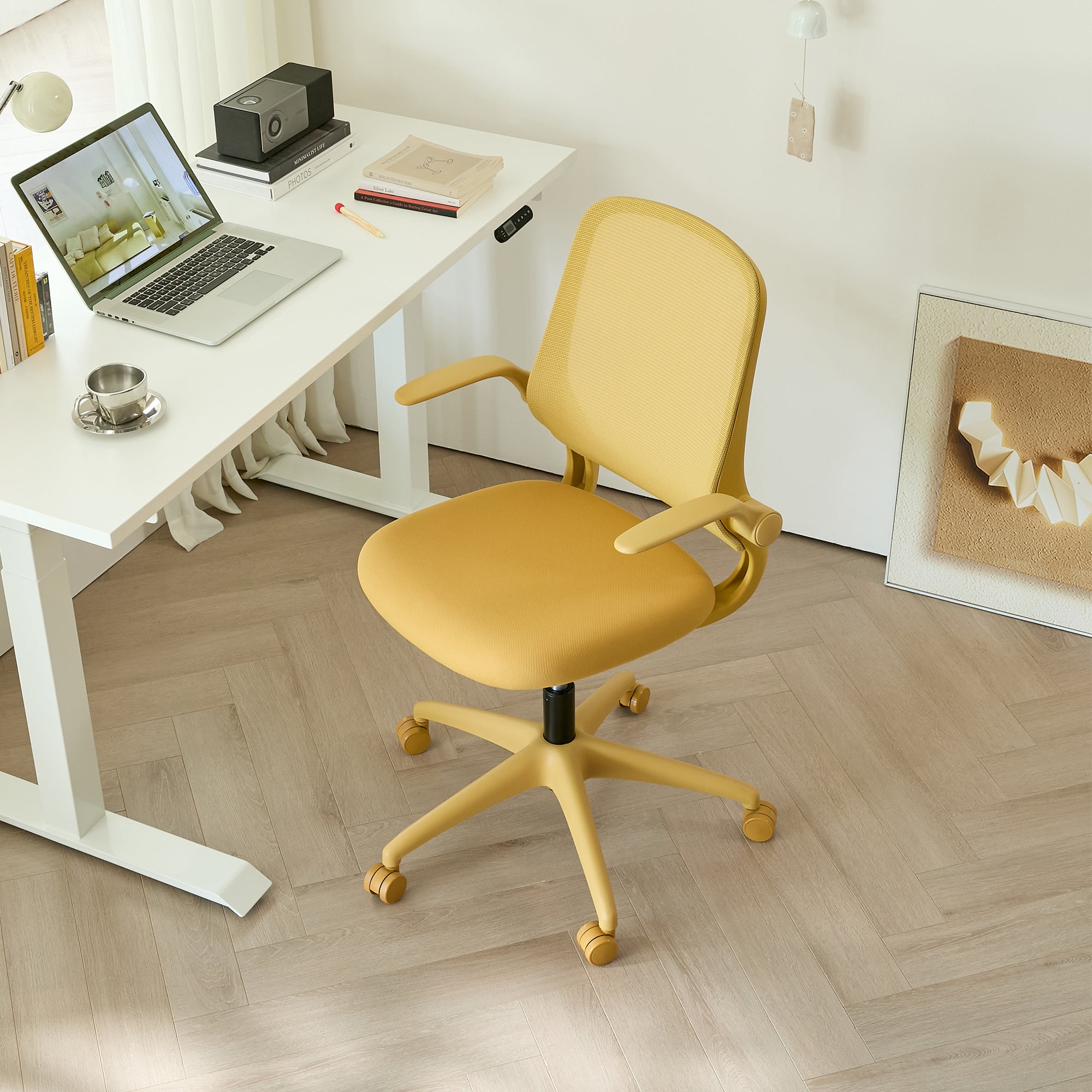Ergonomic Color Office Chair 350LBS, Home Office, Mesh Back, Integrated Molded Foam, Comfortable Sitting, Flipping Armrest, F