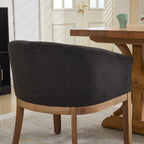 Mid Century Modern Upholstered Barrel Dining Chairs with Arms,Farmhouse Linen Kitchen & Dining Room Chairs with Natural Hardwood Frame, 19' W Accent Chairs,Single Pack,Charcoal Gray,SW1891BK - Grand Goldman Shop