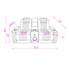 Duran Grey 3PC Power Reclining Sofa-Loveseat and Recliner with Power Headrest, LED Light, USB, Bluetooth Speaker, Drop Down Table - Grand Goldman Shop