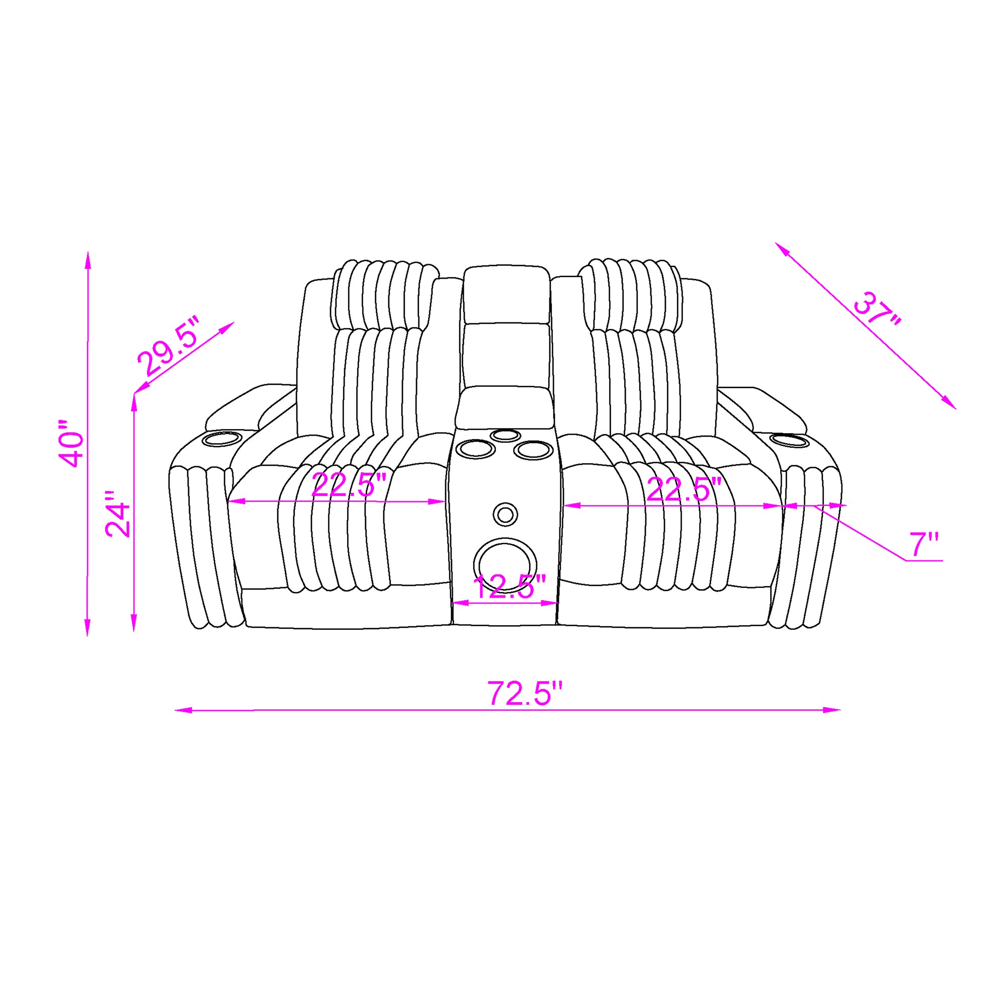 Duran Brown 3PC Power Reclining Sofa-Loveseat and Recliner with Power Headrest, LED, USB, and Bluetooth Speaker - Grand Goldman Shop