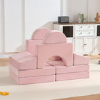 14 PCS Modular Kids Play Couch, Child Sectional Sofa, Versatile Toddler Soft Building Blocks Sofa Playset for Playroom Bedroo
