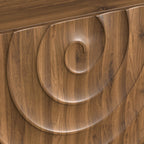 58''Tv Console With Mid Century Unique Spiral Wave Design With Storage Cabinet And 2 Drawers Tv Stand For Living Room, Bedroom, Walnut - Grand Goldman Shop