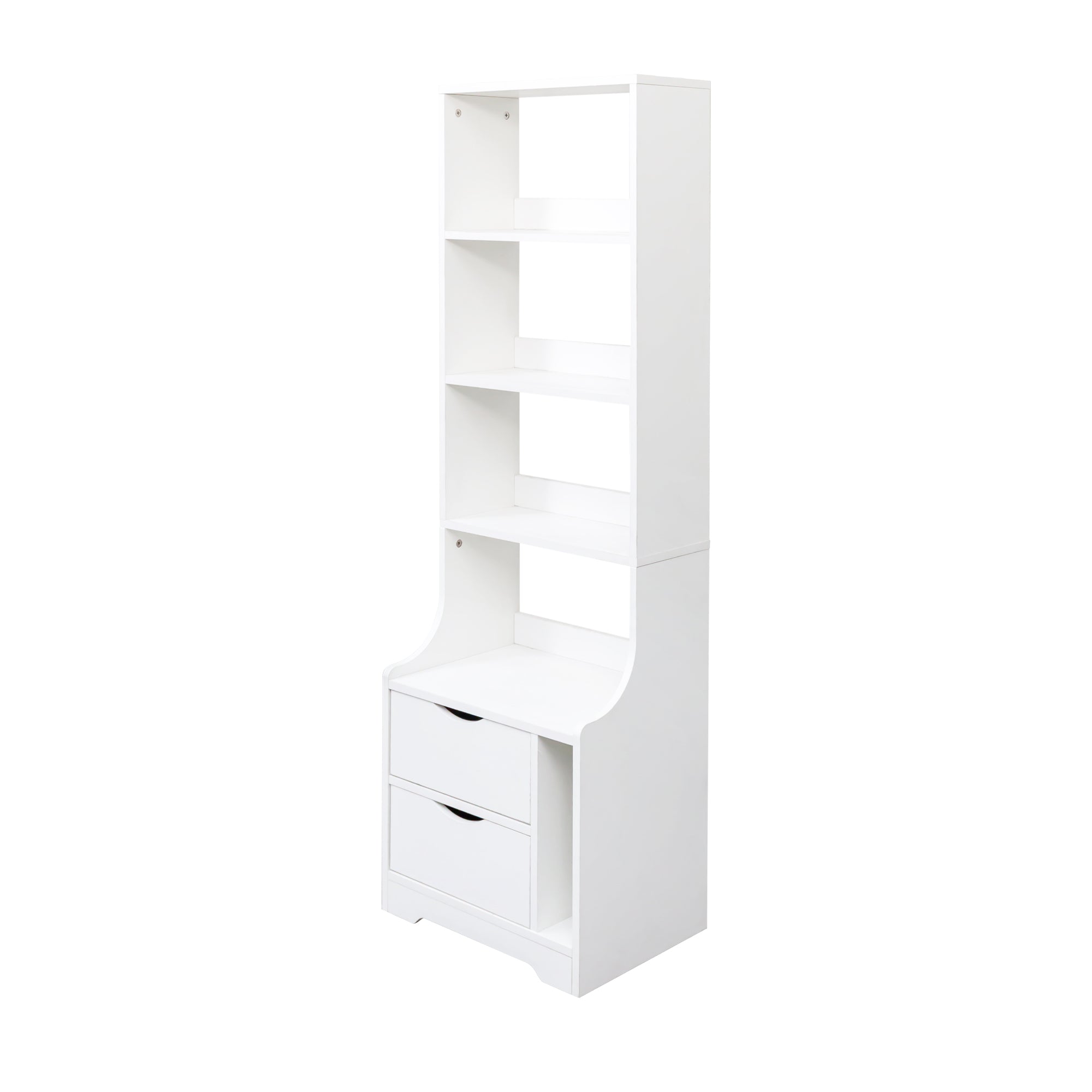 Night Stand with Bookshelf, Night Stand with 2 Storage Drawers for Bedroom - Grand Goldman Shop