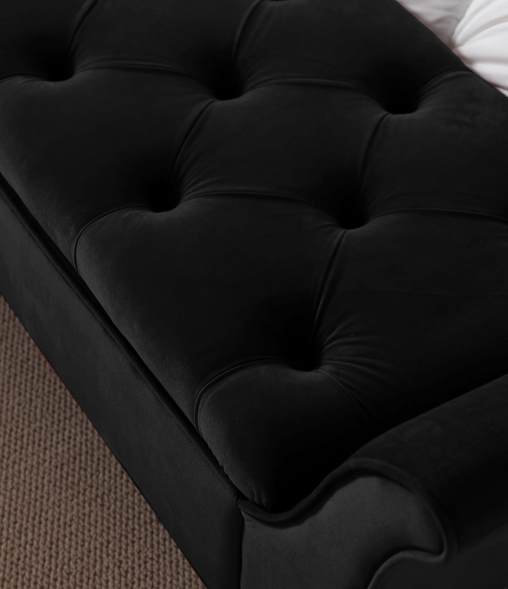 Vintage Tufted 65-inch Long Bench, Velvet Upholstered Storage Ottoman with Classic Retro Design, Mid-Century Modern Footstool for Living Room, Bedroom Entryway - Grand Goldman Shop