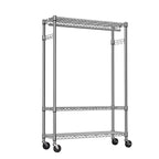 Heavy Duty Garment Rack on Wheels, Rolling Freestanding Closet Organizer and Clothes Rack for Hanging Clothes with 1 Hang Rod, Adjustable Metal Wardrobe, 15.7' D x 45.3' W x 75.6' H, Chrome - Grand Goldman Shop