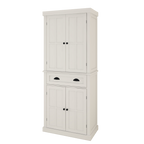 71' Kitchen Pantry Storage Cabinet , with 4 Doors, Drawer, 2 Adjustable Shelves, Freestanding Cupboard for Dining Room Living Room, Laundry-White - Grand Goldman Shop