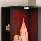 Wardrobe Closet 71.7' H, Bedroom Wooden Wardrobe with 2 Doors 6 Drawers, Modern Clothing Storage Cabinet Combination with Storage Shelves and Hanging Rail, Black - Grand Goldman Shop
