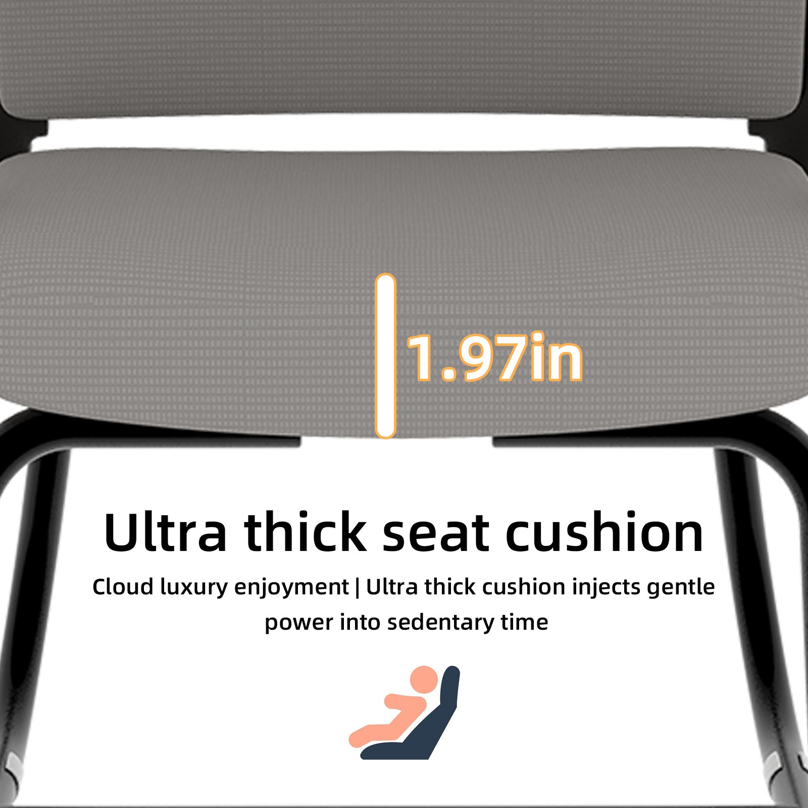 Minimalist Modern Office Chair with Metal Frame, Soft Comfort Mesh Backrest, Black+Gray, Polyurethane Cushion, Home & Office 