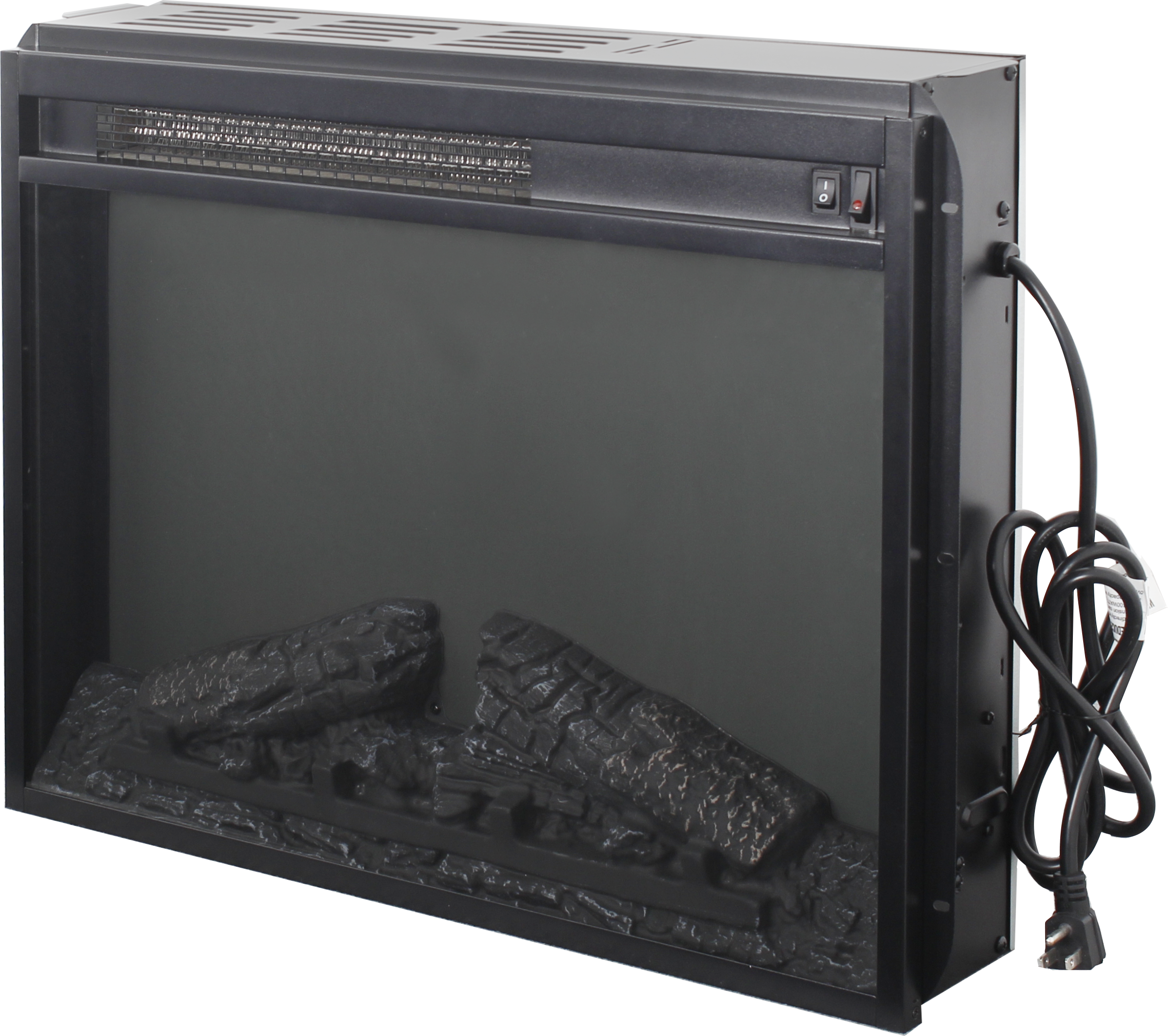 23 inch electric fireplace insert heater with log set & realistic flame, overheating protection without control - Grand Goldman Shop